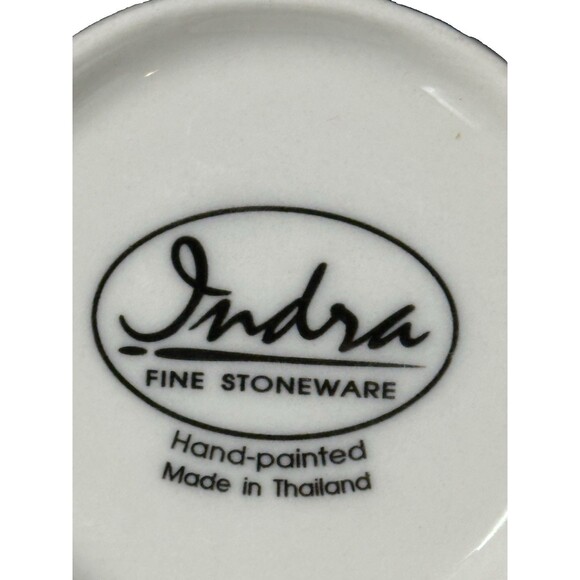 Indra Hand Painted Colorful Cow Stoneware Mug made in Thailand 3D Cow on Handle - Picture 6 of 7